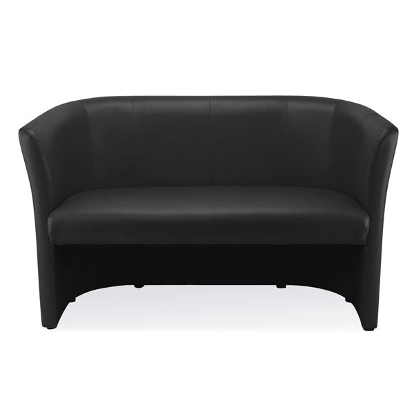 Elegant Club Sofa i Sort Skindimitation – Stilfuld Komfort!