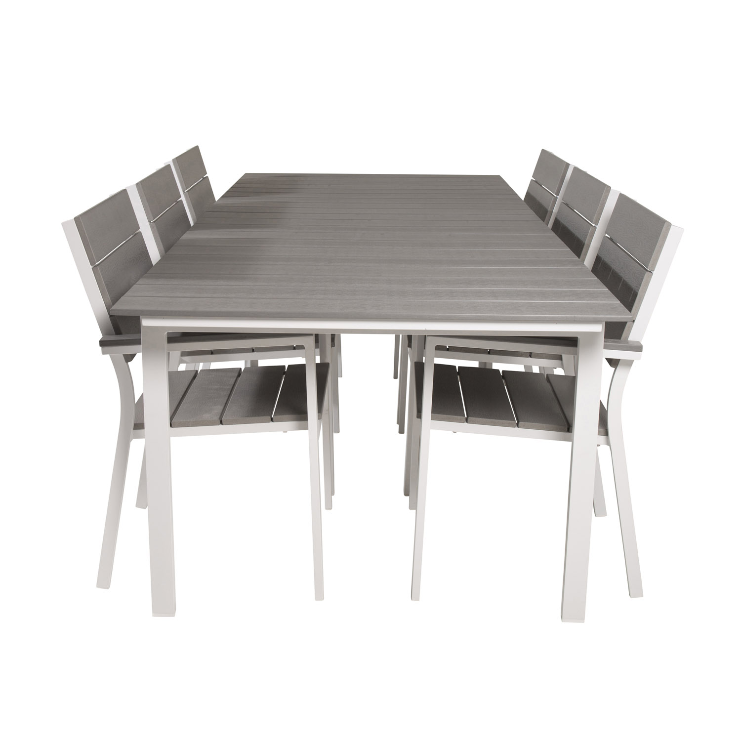 Grå Havesæt med 6 Komfortable Stole til Udenfor - Perfekt til Sommer!