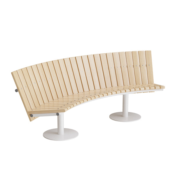 Elegant Hvid Buet Sofa Cirkum med Stålunderstel på Udsalg