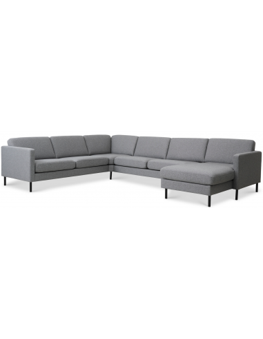 Askset U-sofa i sort og lysegrå – Elegant til stuen