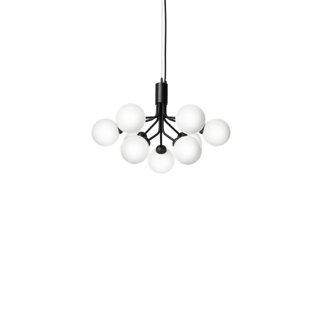Elegant Sort Nuura Apiales Lysekrone i Opal Glas – Tilbud!
