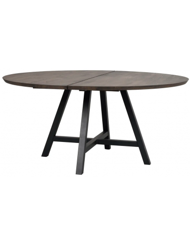 Elegant Rundt Spisebord i Metal og Egetræ – Hurtig Levering!