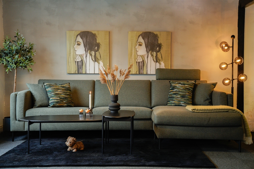 Grøn Birgitte Modulsofa med Chaiselong – Elegant Komfort