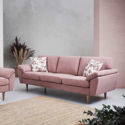 Elegant Lyserød Sofa i Skandinavisk Design – Moderne Stil