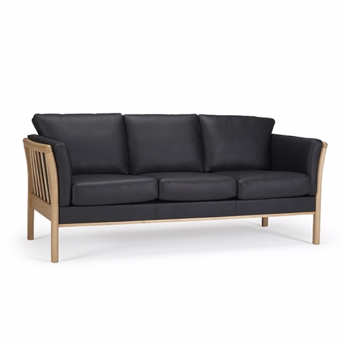 Elegant Sort Tremmesofa til 2 Personer – Dansk Design