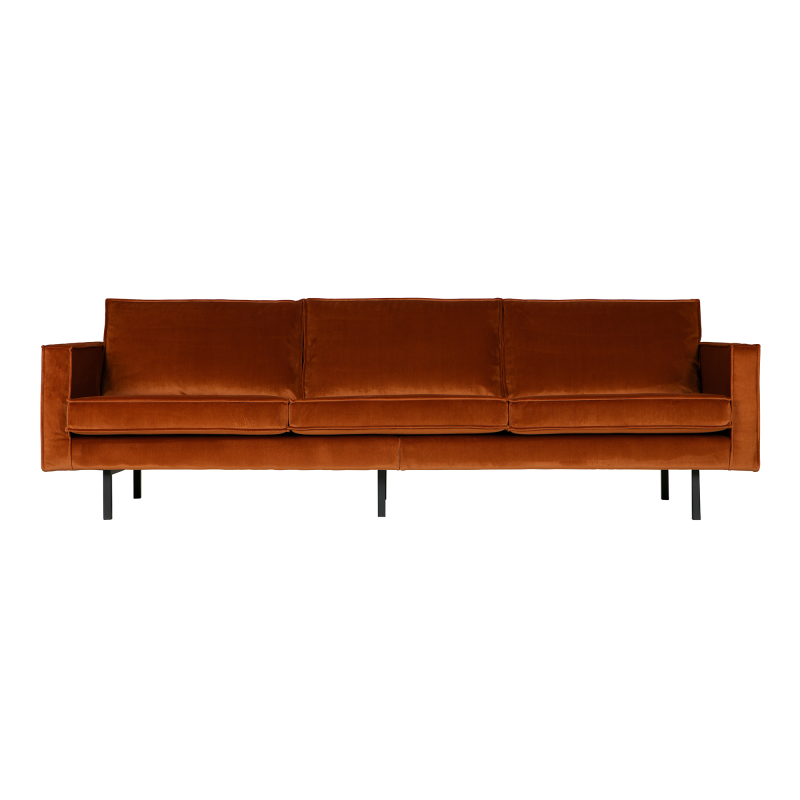 Rustfarvet Velour Sofa fra BePureHome – Rodeo Serie