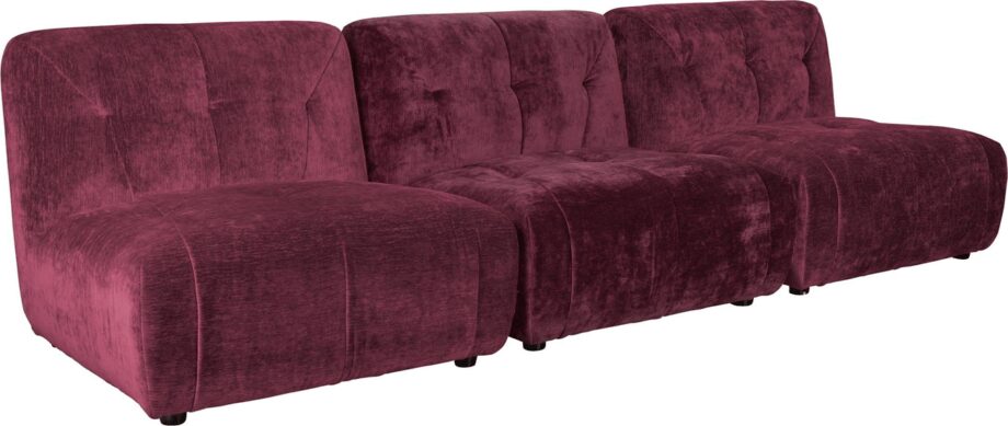 3-Personers Sofa i Aubergine - Dutchbone Giada Retro Stil