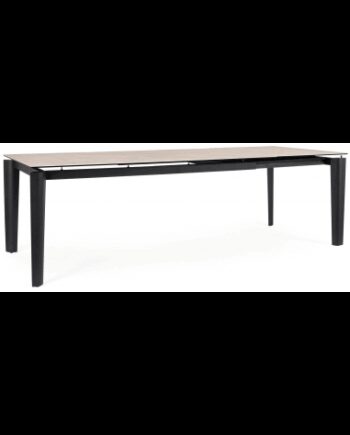 Asir Spisebord Med Udtræk Stål Keramisk Glas 180 250 100 Beige Travertin Sten - Luxliving