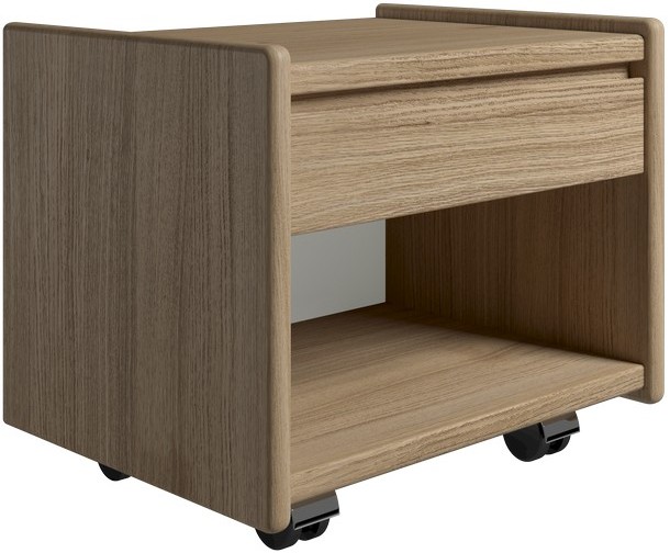 Krone Sengebord Bred Olieret Egefiner Med Skuffe Rum Dansk Produceret Dybde Hjul - Luxliving