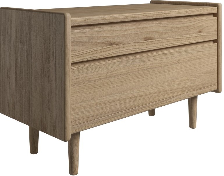 Krone Sengebord Olieret Egefiner Bred Med Skuffer Dansk Produceret Dybde Træben - Luxliving