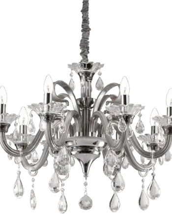 Gennemsigtig/Kr Pendel Lampe Ideal Lux Colossal Ø78 Justerbar Højde 160 Gennemsigtig Krom - Ideal Lux Luxliving  - 8021696114187