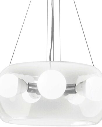 Gennemsigtig/Kr Pendel Lampe Ideal Lux Audi Loftslampe Ø48 H40 100 Glas Krom - Ideal Lux Luxliving  - 8021696016863