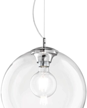 Gennemsigtig/Kr Pendel Lampe Ideal Lux Nemo Ø300 Transparent Glas Krom - Ideal Lux Luxliving  - 8021696052809