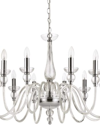 Gennemsigtig/Kr Pendel Lampe Ideal Lux Doge Ø91 H90 165 Klar Glas Krom - Ideal Lux Luxliving  - 8021696168906