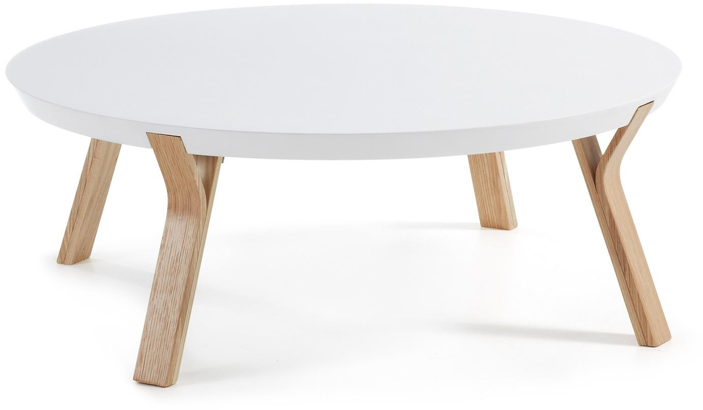 Hvid Sofabord Kave Home Dilos Rund Ø90 H32 Natur Nordisk Moderne - Kave Home Luxliving - 8433840245683