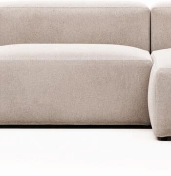 Beige Chaiselong Sofa Kave Home Blok Højrevendt Polstret Stof - Kave Home Luxliving  - 8433840592923