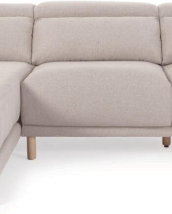 Beige Chaiselong Sofa Venstrevendt Kave Home Singa Stof Nordisk Moderne Kolonial Stil Med Aftagelige Betræk Nakkestøtter - Kave Home Luxliving  - 8433840742595
