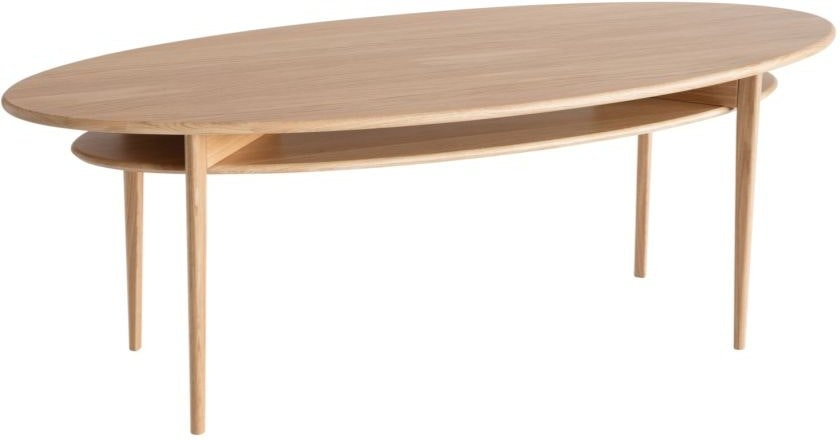 Lakeret Egetræ Sofabord Oscarssons Mbel Celia Massivt 14056 Med Underhylde - Luxliving - 7331839032102