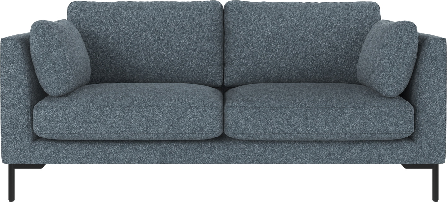 Sort Personers Sofa Rowico Corwin Stofsofa Bobby Mellemblå Fsc Certificeret Træramme Metalben H83xb190xd98 - Rowico Luxliving - 7340126592021