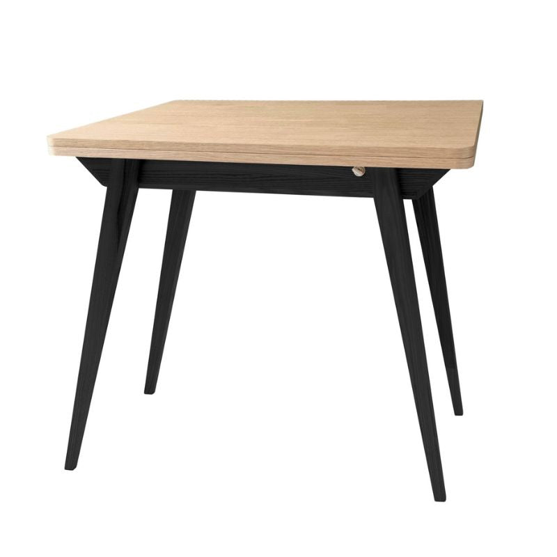 Foldbart Spisebord Lys Ask Med Sorte Ben 130x65x76 - Andre Mærker Luxliving