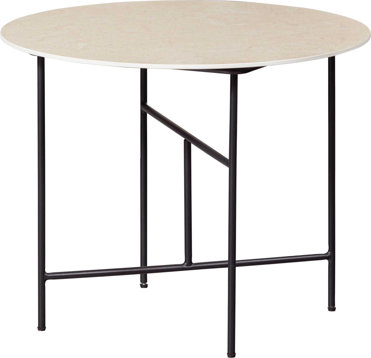 Sort Sofabord Woood Exclusive Vida Ø60 H48 Porcelæn Marmorlook Foldbar Metalbase - Woood Luxliving - 8714713182862