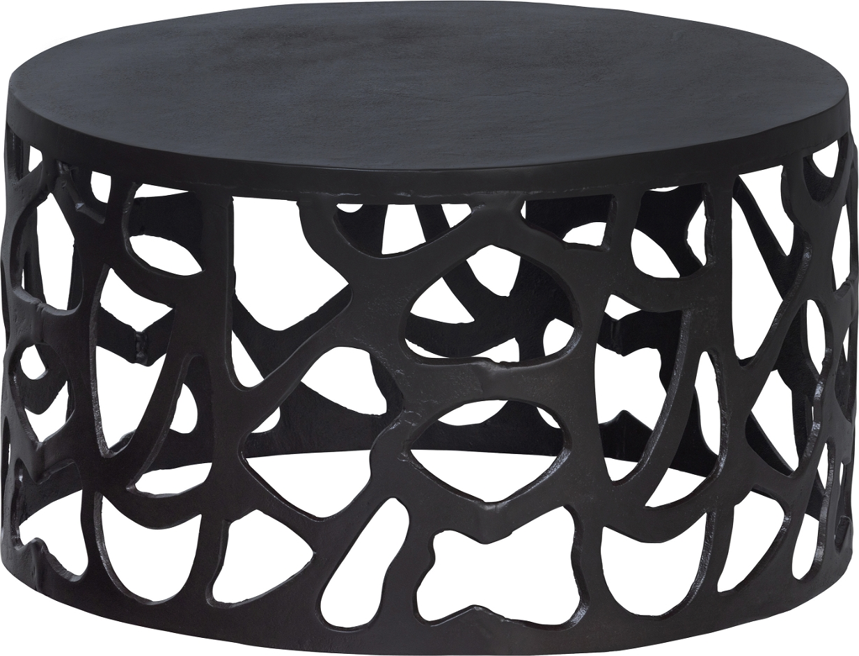 Sort Sofabord Woood Exclusive Jasper Ø64 H37 Rundt Aluminium Kaffebord Mat - Woood Luxliving - 8714713159017