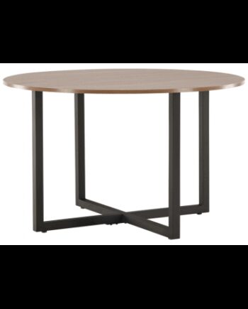 Ango Rundt Spisebord Stål Mdf H75 Ø120 Sort Valnød - Luxliving