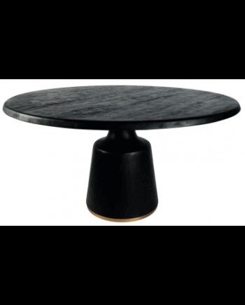 Arca Rundt Spisebord Metal Mangotræ Ø150 Rustik Sort Antik Guld - Ptmd Luxliving