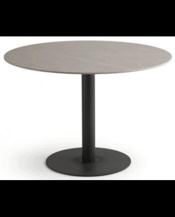 Arctica Rundt Spisebord Metal Keramik Ø110 Sort Grå Marmoriseret - Luxliving
