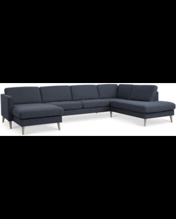 Askset Højrevendt Sofa Polyester B336 D219 Natur Navy - Luxliving