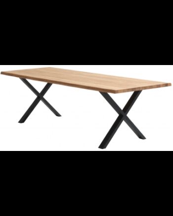 Atlantic Spisebord Metal Massivt Egetræ 260 Sort Olieret - Luxliving