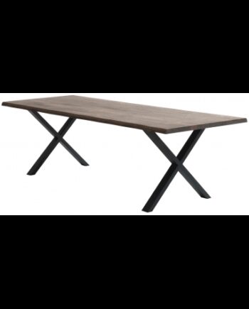 Atlantic Spisebord Metal Massivt Egetræ 260 Sort Røget - Luxliving