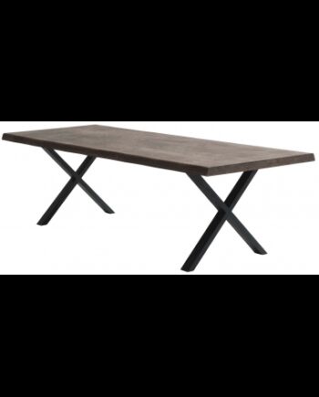 Atlantic Spisebord Metal Massivt Egetræ 260 100 Sort Røget - Luxliving