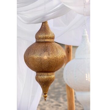 Loft Lampe Gold 65cm Lamper Med Symboler Godkarmashop - Columbine Luxliving