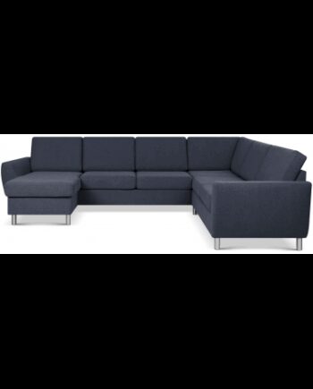 Wendy Sofa Polyester B295 D230 Børstet Alugrå Dyb Blå - Luxliving