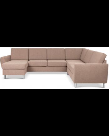 Wendy Sofa Polyester B295 D230 Børstet Alugrå Lysebrun - Luxliving